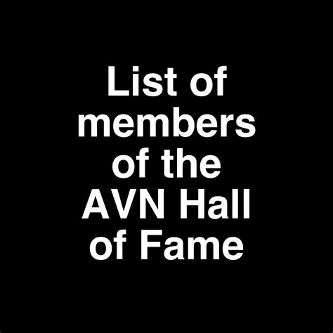 most famous black porn stars|List of members of the AVN Hall of Fame